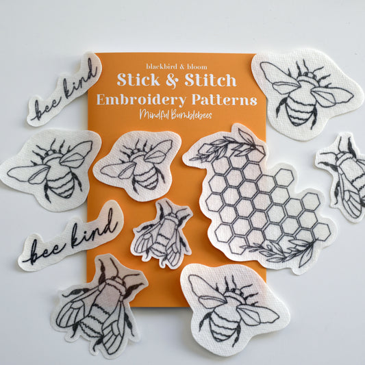 The Mindful Bumblebee Stick & Stitch Embroidery Patterns