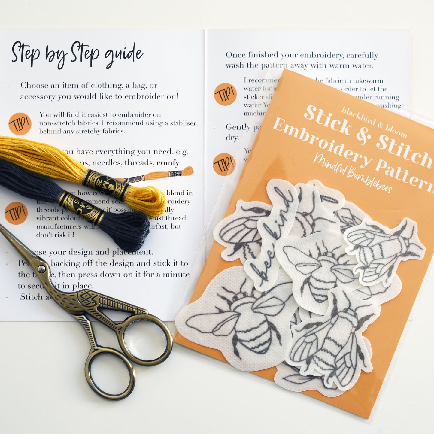 The Mindful Bumblebee Stick & Stitch Embroidery Patterns